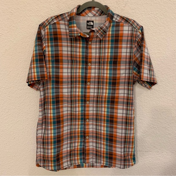 The North Face men’s medium short sleeve plaid button down shirt performance - Picture 1 of 5